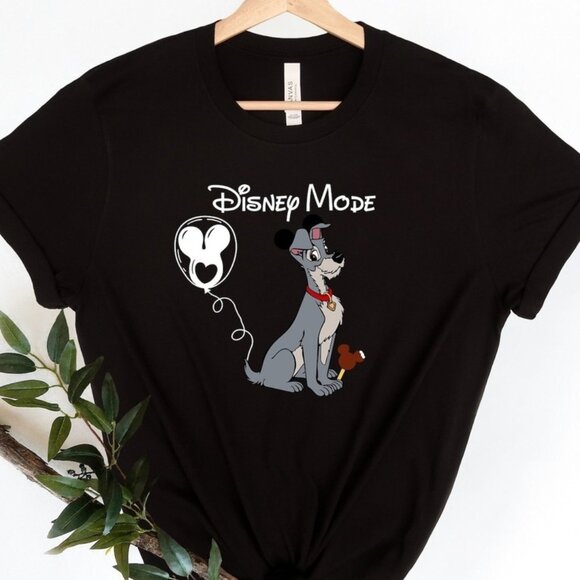 Olin D Tops - Disney Lady And The Tramp Movie Graphic Parent Cozy Outfit Unisex T-Shirt 91